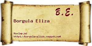 Borgula Eliza névjegykártya